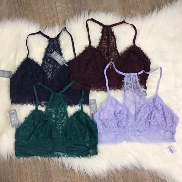 aerie Other - 4 Aerie Lace Racerback Bralettes